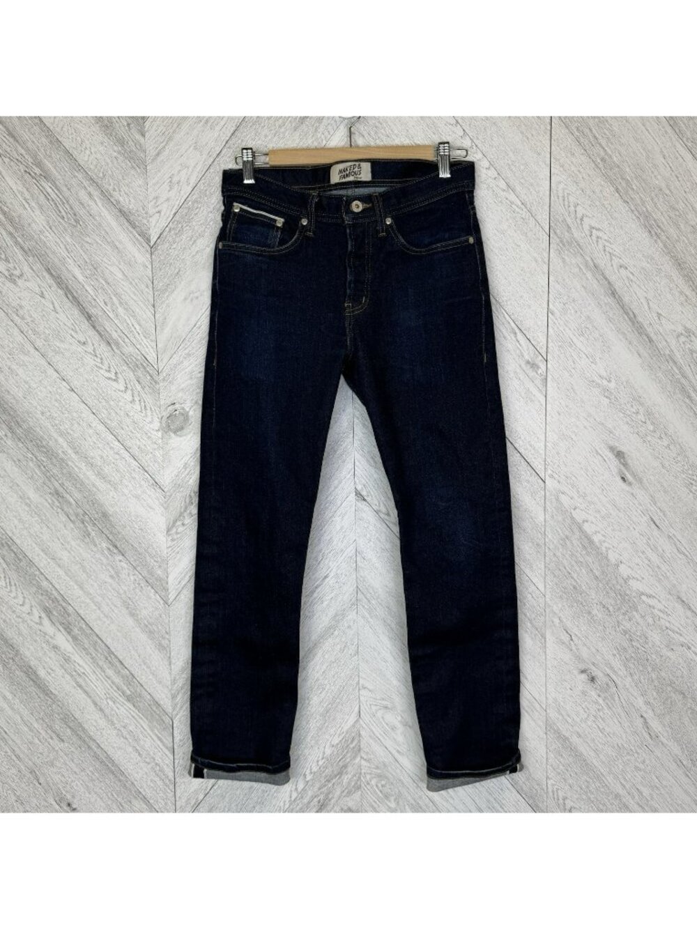 Naked & Famous Weird Guy Nightshade Stretch Selvedge Denim Jeans Mens 30x30